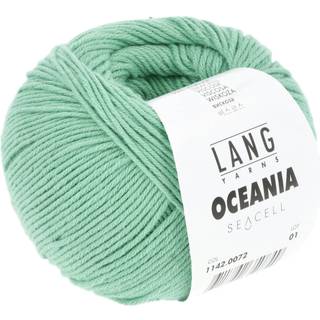 Lang Yarns Oceania 072 Indhold: 70% Bomuld, 30% Viskose Vægt/længde: 50 g = ca 140 meter Anbefalede pinde: 3.50-4.00 mm Strikkefasthed: 10 x 10 cm = 22 m x 30 p Vask: Maskinvask 30 ℃ / Tåler ikke tørretumbling / Brug aldrig skyllemiddel.