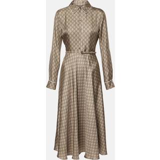 Gucci GG silk twill shirt dress - beige - S