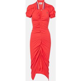 Vivienne Westwood Pulling ruched asymmetric cotton midi dress - pink - XS