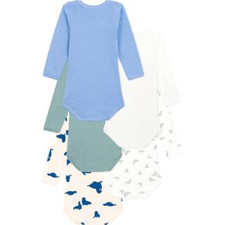 Petit Bateau 5-pak Bomuldsbodyer Vert Blanc Bleu 12 months  Grøn  12 måneder  Unisex
