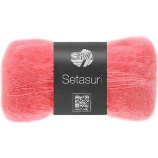 Lana Grossa Setasuri 68 Hindbær Indhold: 69% alpaca, 31% silke Vægt/Længde: 25 g = ca. 212 meter Anbefalede pinde: 3.5-4 mm Strikkefasthed: 10 x 10 cm = 26 m x 33 p Vask: Håndvask / Tørres fladt.