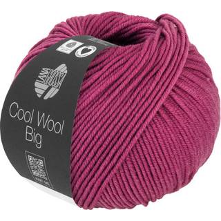 Lana Grossa Cool Wool Big 1027 Indisk rød Indhold:100% ren ny, ekstrafin merinould Vægt/Længde: 50 g = ca. 120 meter Anbefalede pinde: 3.50-4.00 mm Strikkefasthed: 10 x 10 cm = 19 m x 26 p Vask:Finvask 30º/ Tørres fladt.