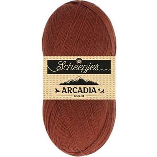 Scheepjes Arcadia 812 Mahogany (Solid) Indhold: 75% Superwash uld /25% polyamid Vægt/længde: 100 gram = ca. 396 meter Anbefalede pinde: 2.5-3.0 mm Strikkefasthed: 10 x 10 cm = 36m x 44p Vask: Maskinvask 30 °C.