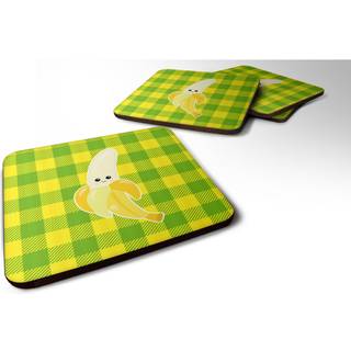 """" Caroline's Treasures Banana Face Foam Coaster Set på 4 3,5 multicolor """"