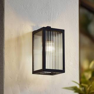 Lindby - Bolgar udendørs væglampe 15 cm sort metal glas