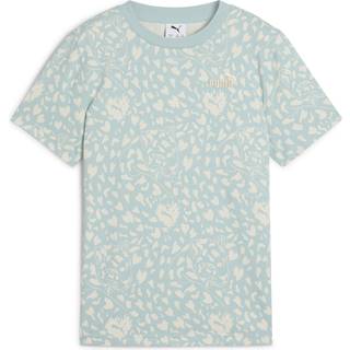 Women&#39;s Puma FLAMING LOVE All-Over Print Tee Youth, Green, Size 15-16Y, Clothing - Modern Mint - 15-16Y