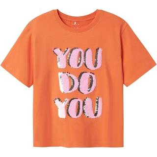 Name It T-shirt Fresh Salmon Med Palietter
