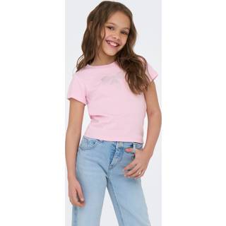 Kids Only T-shirt Roseate Spoonbill Med Similisten i Sløjfe - Str. 9-10y 134/140cm