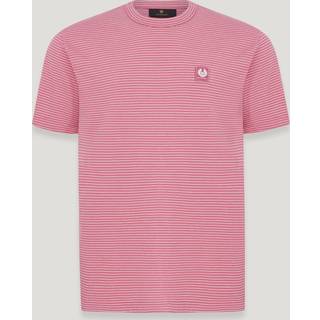 Belstaff Micro Striped T Shirt Magenta Pink