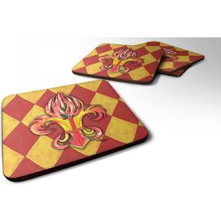 """" Caroline's Treasures 8499FC Hot Peppers Foam Coasters (Sæt på 4) 3,5 """" ""H X 3,5"" """" W multicolor """"