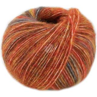 Lana Grossa Picasso 11 Rust/Okker/Brun/Khaki/Kobberrød Indhold: 36% baby alpaca, 36% merinould, 28% polyamid Vægt/Længde: 50 g = ca. 210 meter Anbefalede pinde: 5-6 mm Strikkefasthed: 10 x 10 cm = 16 m x 22 p Vask:Håndvask / Tørres fladt.