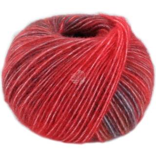 Lana Grossa Picasso 12 Vinrød/Kirsebærrød/Ildrød/Brunrød/Nougat Indhold: 36% baby alpaca, 36% merinould, 28% polyamid Vægt/Længde: 50 g = ca. 210 meter Anbefalede pinde: 5-6 mm Strikkefasthed: 10 x 10 cm = 16 m x 22 p Vask:Håndvask / Tørres fladt.