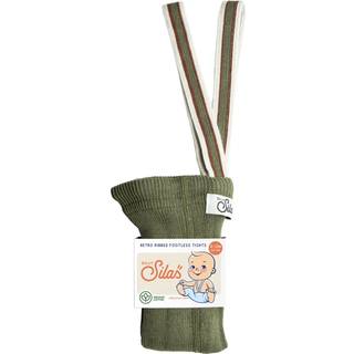 Silly Silas Footless Strømpebukser Olive Striped 2-3 Y  Grøn  2-3 år  Unisex