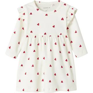 Name It - Nbfdheart Ls Dress - 4788105 Cloud Dancer