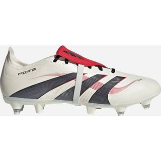 Predator League Fold-Over Tongue Soft Ground støvler - Off White / Core Black / Pure Ruby - 44 2/3