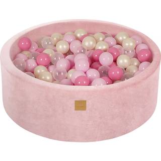 Meowbaby Rund Boldbassin Velour 30x90, Lyserød