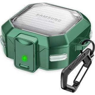 (med sikker lås) Clear Carbon Fiber Case Cover for Samsung Galaxy Buds Fe (2023)/Galaxy Buds 2 Pro (2022)/Galaxy Buds Pro (2021)/Galaxy Buds 2 (2