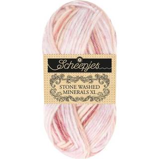 Scheepjes Stone Washed Minerals XL 911 Cinnabar Haze Indhold: 70% bomuld, 30% akryl Vægt/længde: 50g = ca. 75 m Strikkepinde: 5.00 mm Strikkefasthed: 10 x 10 cm = 14 masker x 19 rækker Vask: Maskinvask 40°C.