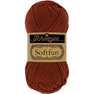 Scheepjes Softfun 2650 Rust Indhold: 60% Bomuld / 40% Akryl Vægt/længde: 50 gram = ca. 140 meter Anbefalede pinde: 3.50-4.00 mm Strikkefasthed: 10 cm = 21 x 30 m Maskinvask / Skåneprogram max 30°C.