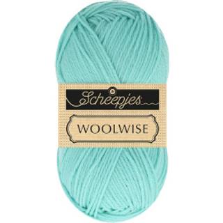Scheepjes Woolwise 752 Akvamarin Indhold: 100% genanvendt Superwash merinould Vægt/længde: 100 g = ca. 200 meter Anbefalede pinde: 4 mm Strikkefasthed: 10 x 10 cm = 22 m x 30 p Vask: Maskinvask / Tåler ikke tørretumbling / Brug aldrig skyllemiddel.