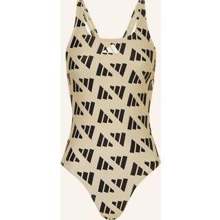 adidas adidas Brown Logo Graphic V Back Swimsuit