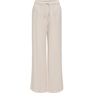 KIDS ONLY Linen bukser straight fit i beige til piger