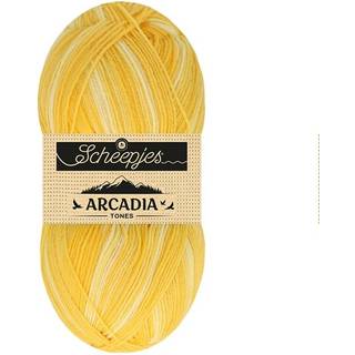 Scheepjes Arcadia 703 Sahara (Tones) Indhold: 75% Superwash uld /25% polyamid Vægt/længde: 100 gram = ca. 396 meter Anbefalede pinde: 2.5-3.0 mm Strikkefasthed: 10 x 10 cm = 36m x 44p Vask: Maskinvask 30 °C.