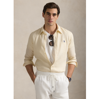 Polo Ralph Lauren Slim Fit Linen Shirt Full Cream