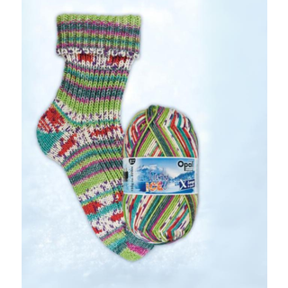 Opal XLarge Frosty Ice 8-ply 51 Erstarrte Wälder Indhold:75% Ren ny uld, 25% polyamid Vægt/længde:150 g = ca. 320 m Anbefalede pinde:4-5 mm Strikkefasthed:10 cm x 10 cm = 20 m x 28 r Vask: Kan vaskes på maskine / Maks. 40°C / Tørres fladt.