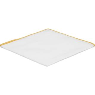 Hvid Lommeklud m. Gule Kanter