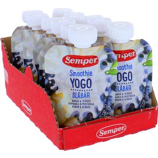 Semper Klemmeposer Yoghurt Banan & Blåbær 12-pak