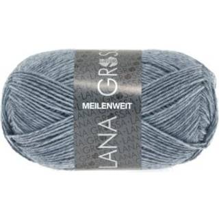 Lana Grossa Meilenweit 50 1302 Jeans/Gråmeleret Indhold:80% ren, ny uld, 20% polyamid Vægt/længde: 50 g = ca. 210 meter Anbefalede pinde:2.5-3 mm Strikkefasthed:10 x 10 cm = 28 m x 40 p Vask:Finvask 40℃ / Kan tørretumbles.