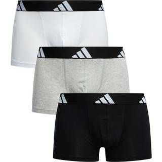 Active Flex Cotton Trunks underbukser, 3 par - White / Medium Grey Heather / Black - XL