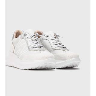 Wonderstil kvinder. A-4001_941_6361 Azure Læder Sneakers hvid (41), 3-5 cm, Blonder, Casual