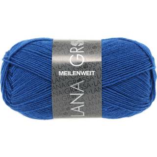 Lana Grossa Meilenweit 50 1193 Koboltblå Indhold:80% ren, ny uld, 20% polyamid Vægt/længde: 50 g = ca. 210 meter Anbefalede pinde: 2.50-3.00 mm Strikkefasthed:10 x 10 cm = 28 m x 40 p Vask:Finvask 40℃ / Kan tørretumbles.