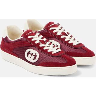 Gucci Interlocking G suede-trimmed sneakers - burgundy - EU 41.5