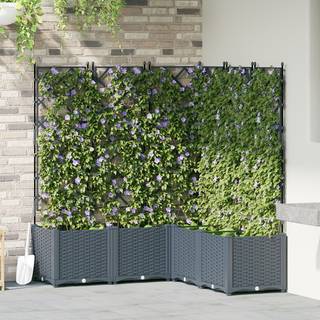 Havekrukke med trellis 5 pcs Lysegrå 120 x 120 x 143 cm PP