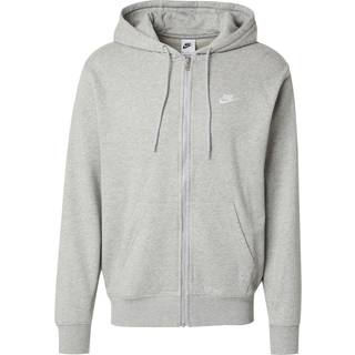 Nike Club-hættetrøje i french terry med fuld lynlås til mænd - grå - XS