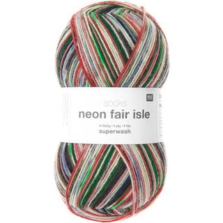 Socks Neon Fair Isle 4-fädig - Stylo