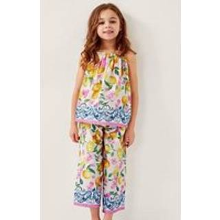 Monsoon Monsoon Yellow Lemon Print Cami 100% Cotton Top and Trousers Set