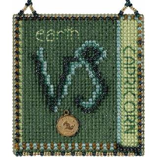 Mill Hill Stenbukken Beaded Cross Stitch Kit 2018 Zodiac Charmered Ornamenter MH161824