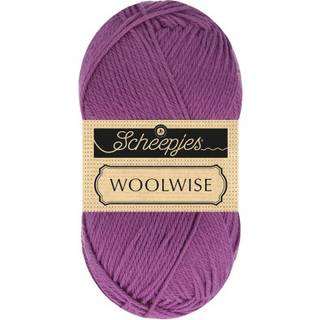 Scheepjes Woolwise 740 Lilla skumring Indhold: 100% genanvendt Superwash merinould Vægt/længde: 100 g = ca. 200 meter Anbefalede pinde: 4 mm Strikkefasthed: 10 x 10 cm = 22 m x 30 p Vask: Maskinvask / Tåler ikke tørretumbling / Brug aldrig skyllemiddel.