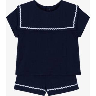 Petit Bateau Nautical Tøjsæt I Bomuld Smoking 12 months  Marineblå  12 måneder  kvinde