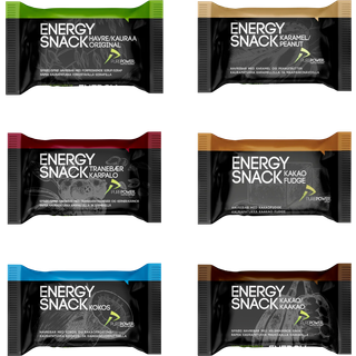 PurePower Energi Snack 6-Pack - Smagsvariation til løb og træning, Hvid, Str. ONESIZE