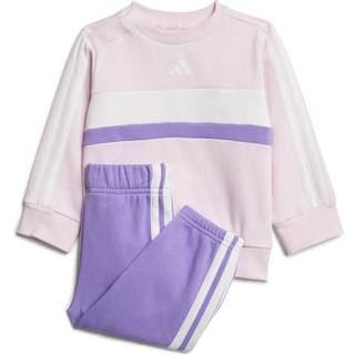 Seasonal Essentials Tiberio 3-Stripes Fleece Crew Kids sæt - Clear Pink / White / Violet Fusion - 92