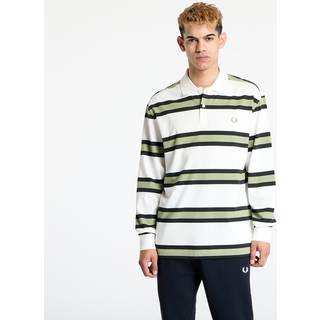 T-shirt FRED PERRY Jersey Stripe Polo Shirt Light Ecru L - Light Ecru - L