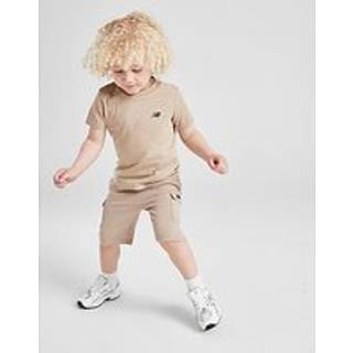 New Balance Linear T-Shirt/Shorts Set Infant, Beige - 24MTH