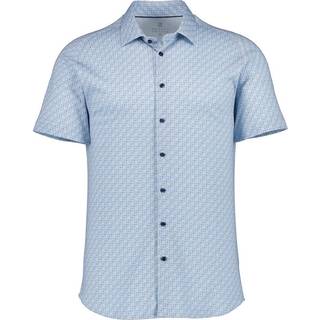 DESOTO Herren Kurzarmhemd blau gemustert