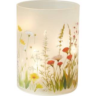 Da&#39;core Cylinderglas med 10 LED flora rød/gul/hvid