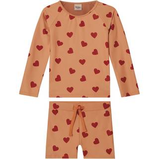 Kuling Rhodes Hjertemønstret UV-sæt Terracotta 110/116 cm  Orange.  110/116 cm  Unisex